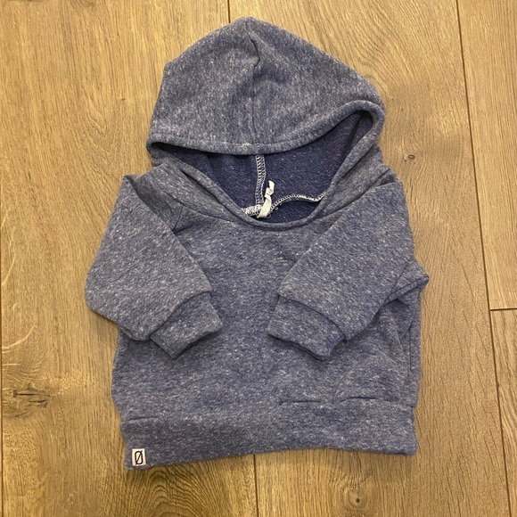 Born Other - Born apparel baby hoodie 0-3 months Heathered blue color